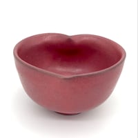 108 猪目茶碗　梅重(うめがさね) 黒土　11.7×7.0cm