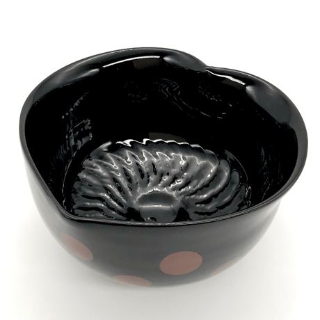 161 猪目茶碗　ポルカドット(天道虫)　12.5×6.9cm