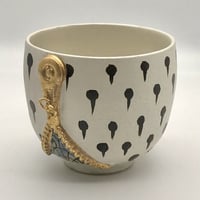 ブチャラティ抹茶茶碗　ジッパー　11.0×9.0cm