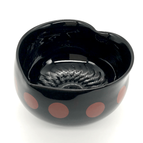 174 猪目茶碗　ポルカドット(天道虫) 10.5×7.1cm　小ぶり