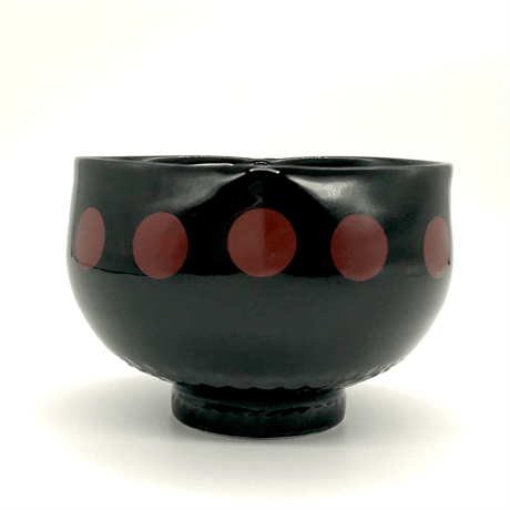 174 猪目茶碗　ポルカドット(天道虫) 10.5×7.1cm　小ぶり
