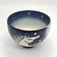 719 茶碗 『星と馬と夜の鳥』12.3×9.2cm