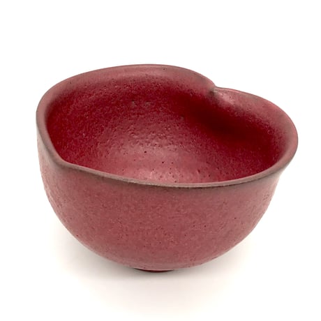 366 猪目茶碗　梅重(うめがさね) 黒土　12.0×7.0cm