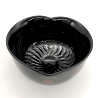 161 猪目茶碗　ポルカドット(天道虫)　12.5×6.9cm