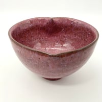 B61 猪目茶碗　貝紫　13.5×8.3cm