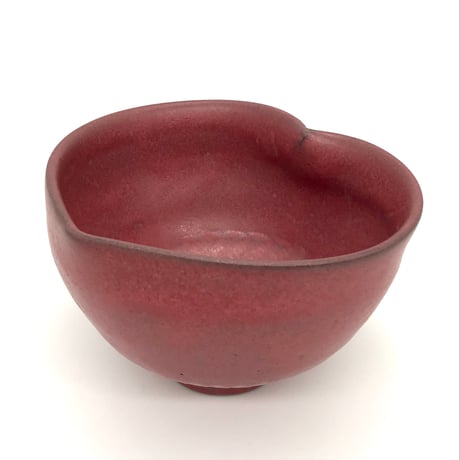 364 猪目茶碗　梅重(うめがさね) 黒土　12.0×7.4cm