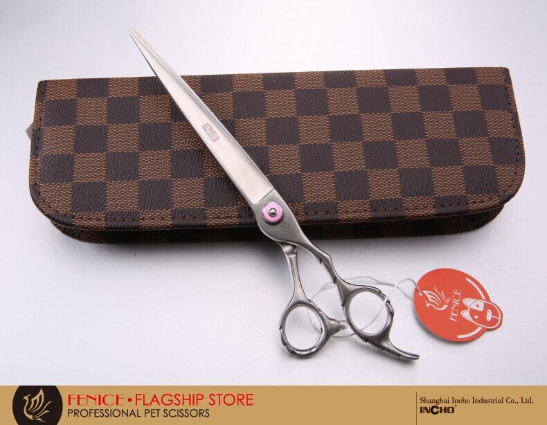 シンプル ピンクピボット ペットグルーミング ストレートシザー