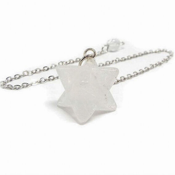 マカバスター・ペンデュラム（天然石/マルカバスター/六芒星/水晶
