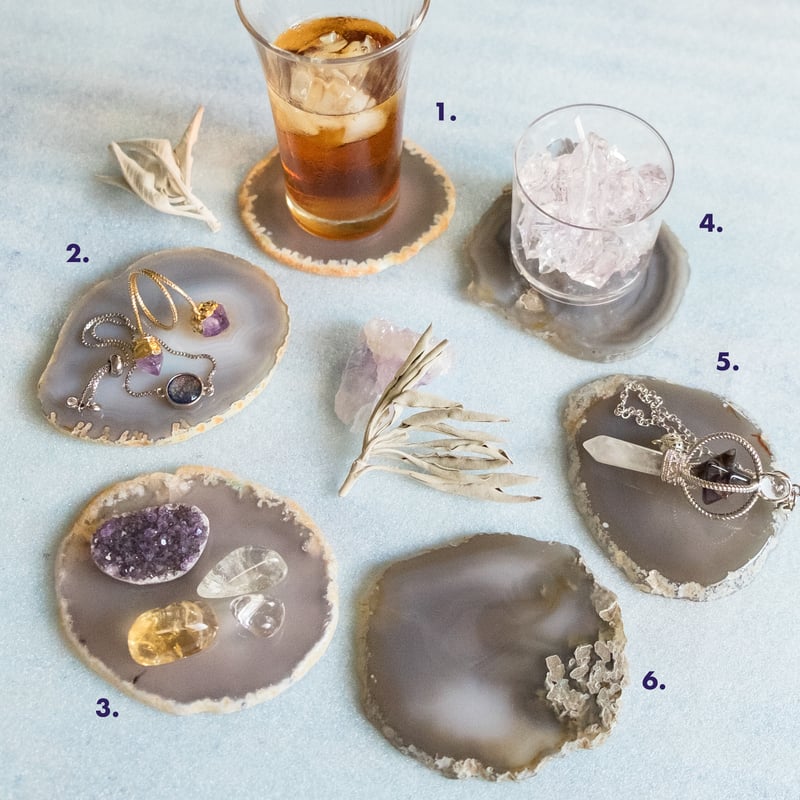 アゲート・コースター（選べる天然石メノウのコースター/1点モノ）1個