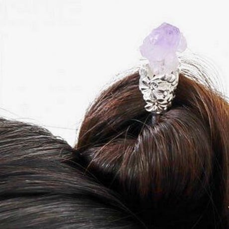 シリウスアメジスト・スティック（天然石/ヘアアクセサリー/ヘアスティック/指示棒/装飾/ブックマーク/しおり）1個