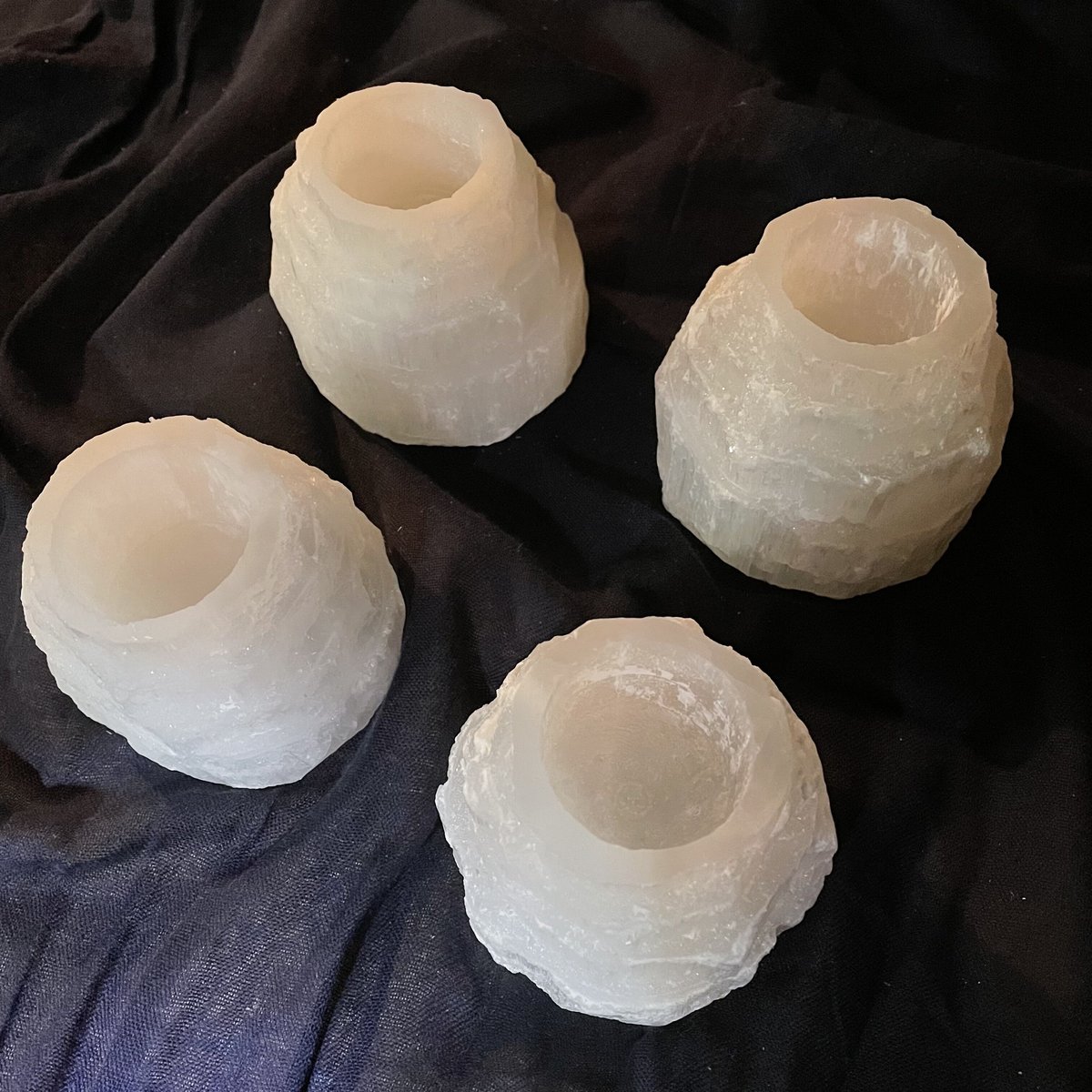 セレナイト・キャンドルホルダー（天然石/浄化/ヒーリング/癒し/タワー  