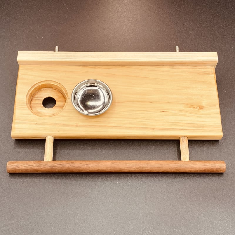 小鳥のロフトステージM 止まり木横タイプ（ステンレスミニ皿付き