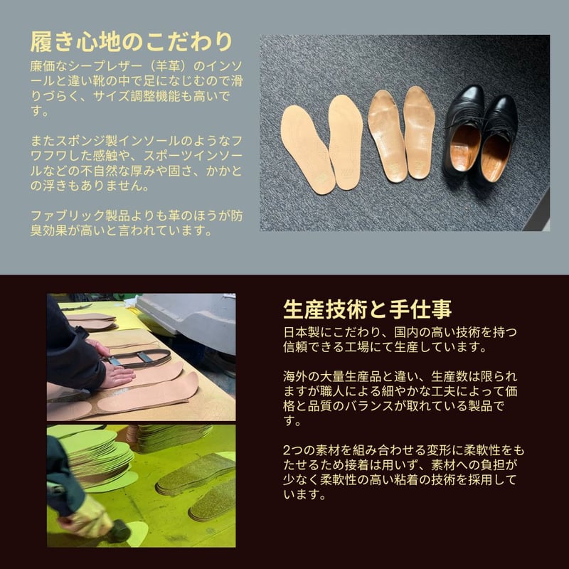 Formin' ]革靴用レザーインソール（メンズ・コルク厚1mm）フォーミン