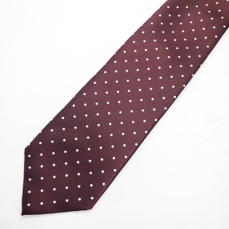 Fibonacci]オリジナルネクタイ（エンジ色ポルカドット