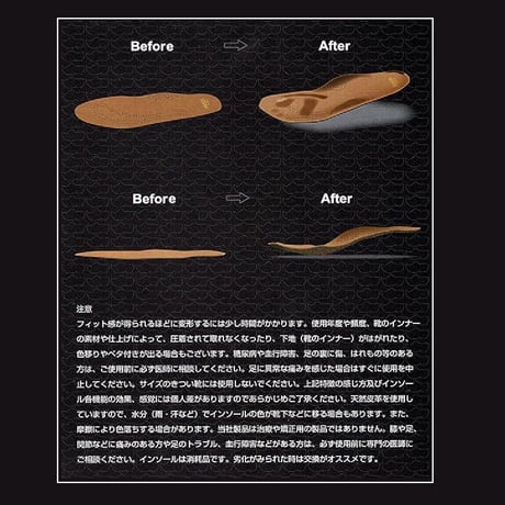 [Formin' ]革靴用レザーインソール（メンズ・コルク厚2mm）フォーミン ヌメ革製中敷き