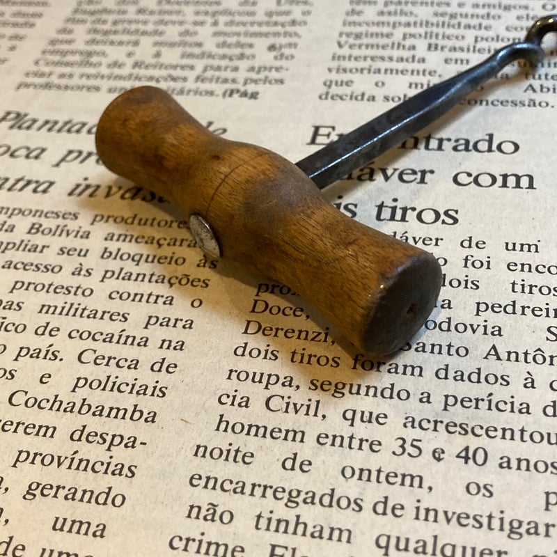 木製ハンドル コルクスクリュー ハケ付き 木柄コルクスクリュー 木製