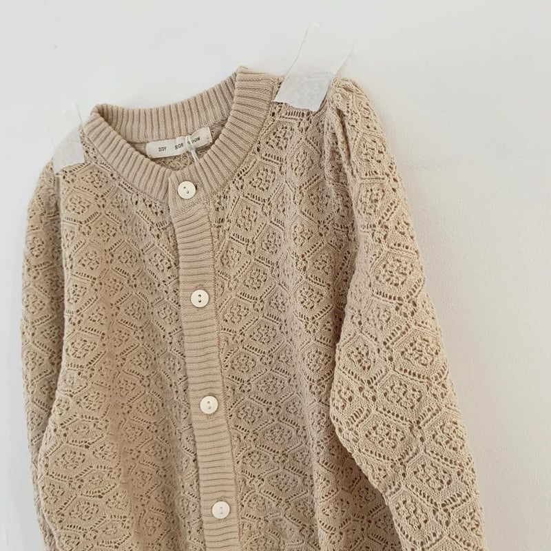 UNUSED コットン透かし編みカーディガン サイズ2 kids 透かし編みコットンニットカーディガン | mug