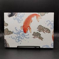 生地表紙の御朱印帳　見開き　鯉