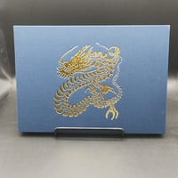 【龍】の御朱印帳　金箔押し  ネイビー