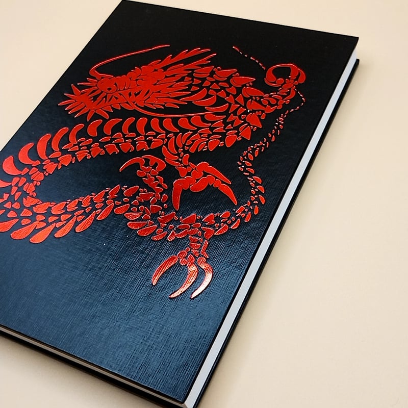 龍】の御朱印帳 箔押し 赤 B6サイズ 出席簿風 黒 | 御朱印帳販売 龍】の御朱印帳 箔押し 赤 B6サイズ 出席簿風 黒 | 御朱印帳販売