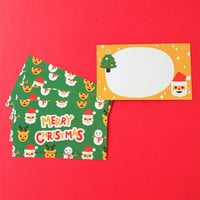 メッセージカード（5点入り）クリスマス　-　Merry Care Friends