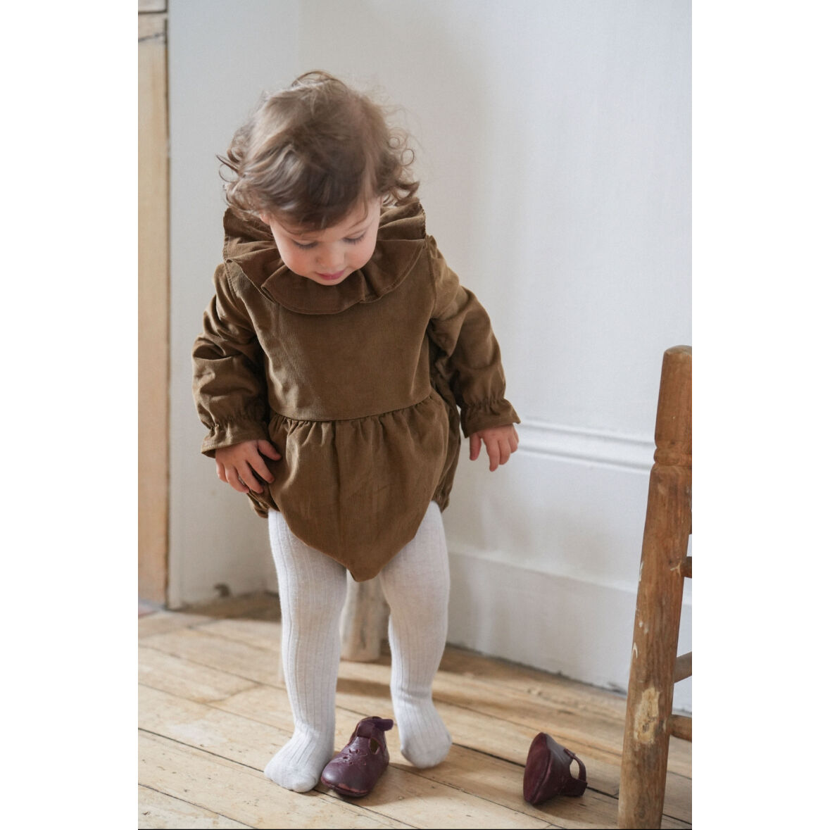LOIR】Nine-Romper-Brown velvet | Joie＋
