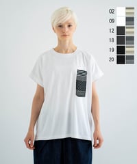 コットンジャージー　パッチワーク柄ポケットTEE(4601-6950)
