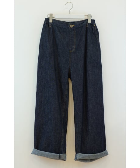 6.5oz綿麻甘撚りデニム　ワイドデニムパンツ(7601-3920)