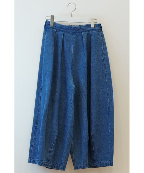 11oz綿麻デニム　裾タックバルーンパンツ(7604-8550)