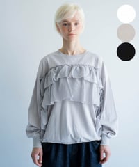 コットンジャージー　ラミーリネンフリルロンTEE(4602-7540)