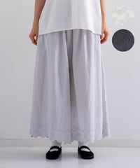 スカラップ刺繍　スカラップ刺繍フレアパンツ(7601-6830)