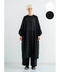 ピンドットプリント　ふわり袖ワンピース(2601-6510)