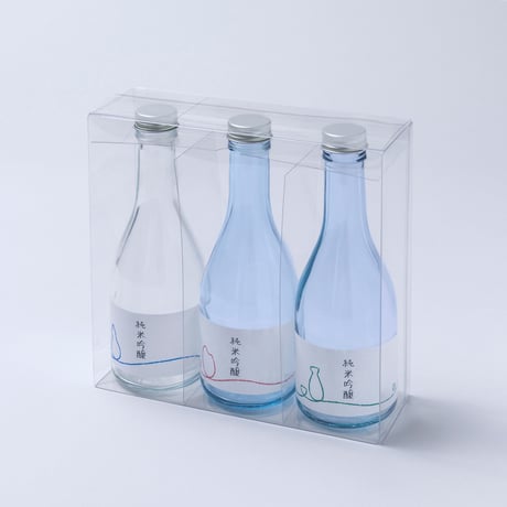 ボトル用クリアケース O-25　ＳＡＫＥ300ml用 3本入り間仕切り・底板付【50枚】