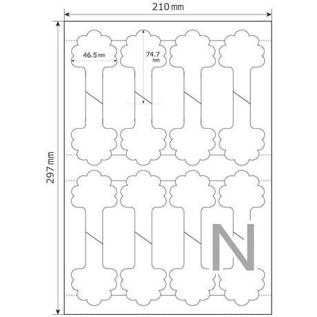 お花のラベル【お試し商品】挿しラベル　無地Ａ４用紙【５シート入】Ａ～Ｏ