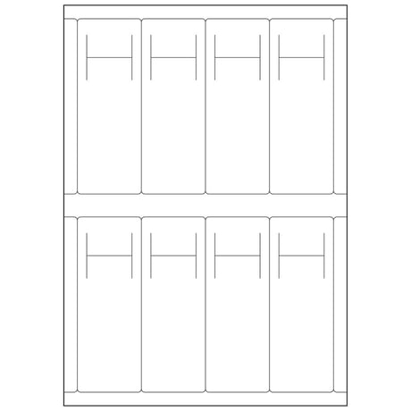 Ａ4首かけプリンター無地用紙8面付【25シート】無料テンプレートあり