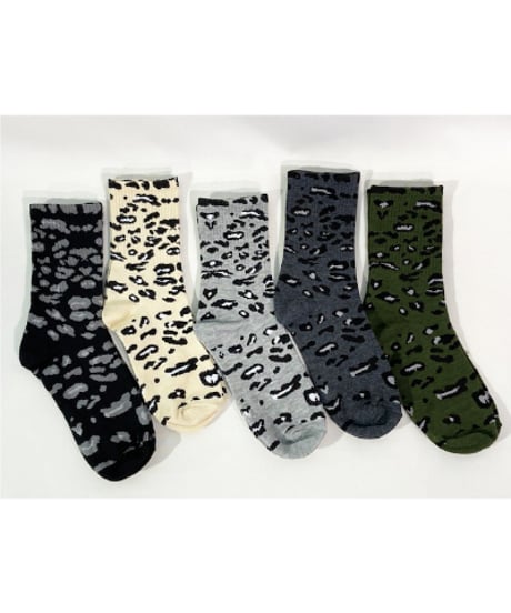 Vigorous Socks Series “Leopard Pattern Rib Switch Socks”【VJ-SC020】