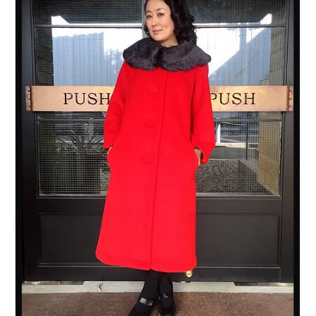 Wool Serge Catherine Long Coat (Red)【SVY-LCT030】Soldes