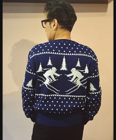 Skiing Pattern Jacquard Sweater【SVY-MKN001】  Soldes