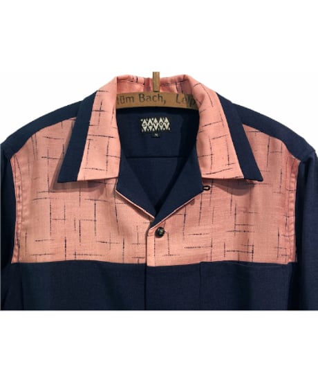 Pink “Kasuri” TwoTone Rock'n'Roll Shirts【SVY-SH323】