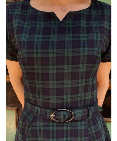 Royal Tartan Doreen One-Piece(Black Watch Green)【SVY-OP118A】