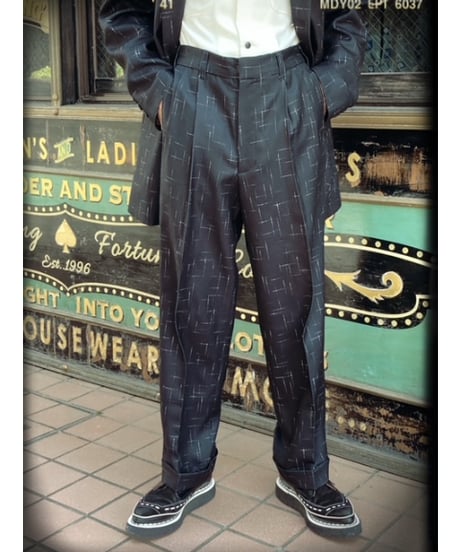 Gabardine "Kasuri" Two Pleated Pants【SVY-TS006PT】