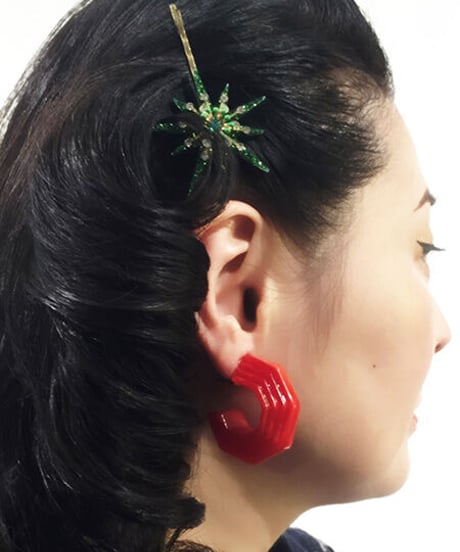 Zelda Swirled Deco Chunky Hoop Earrings【LX-EA04】