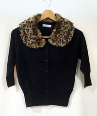 Leopard Collar 3/4 Sleeve Cardigan【CA21065】