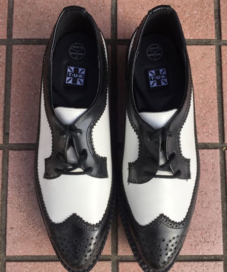 Black and White Pointed Brogue Creeper【A8643】