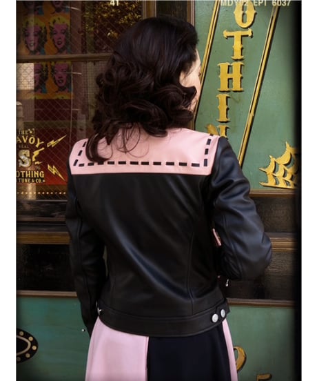 "T" Switch Rockabilly Leather Jacket（Ladeies Size） 【SVY-LELJK001】