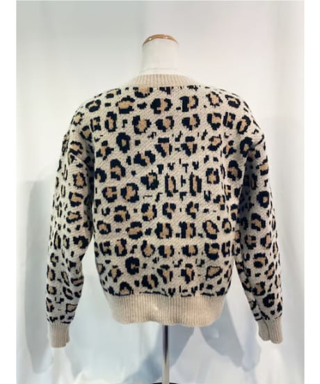 Leopard Jacquard Knitted Cardigan【VJ-LKN014】