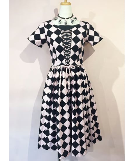 Corset Lace-up Gather Dia Dress【SVY-OP102CLG】