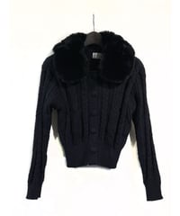 faux fur Shetland knitted Cardigan【VJ-LKN012】