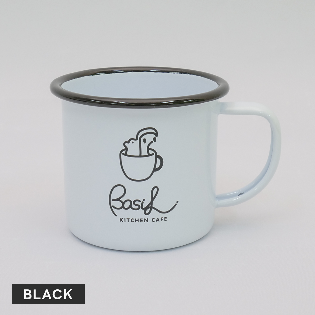 ホーローマグカップ【BLACK】BASIL KITCHEN CAFE ORIGINAL | B