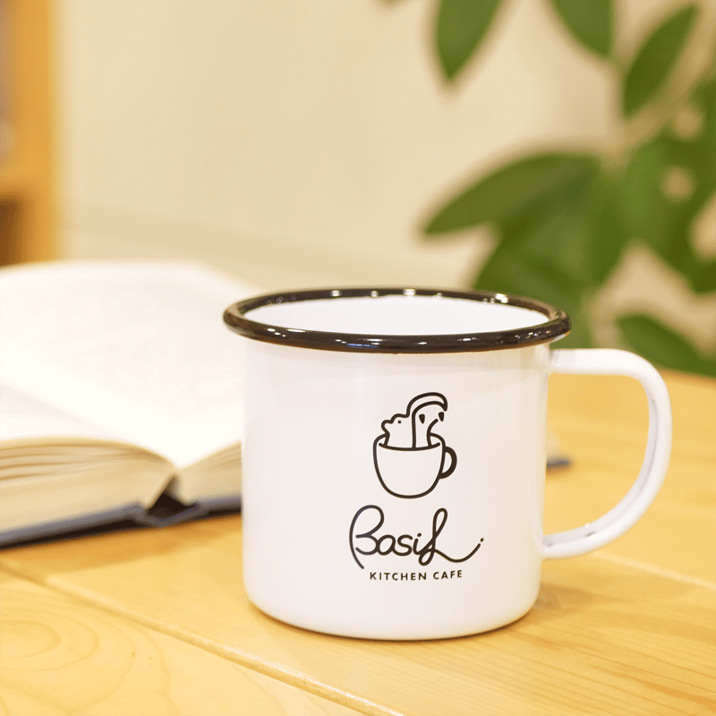 ホーローマグカップ【BLACK】BASIL KITCHEN CAFE ORIGINAL | B